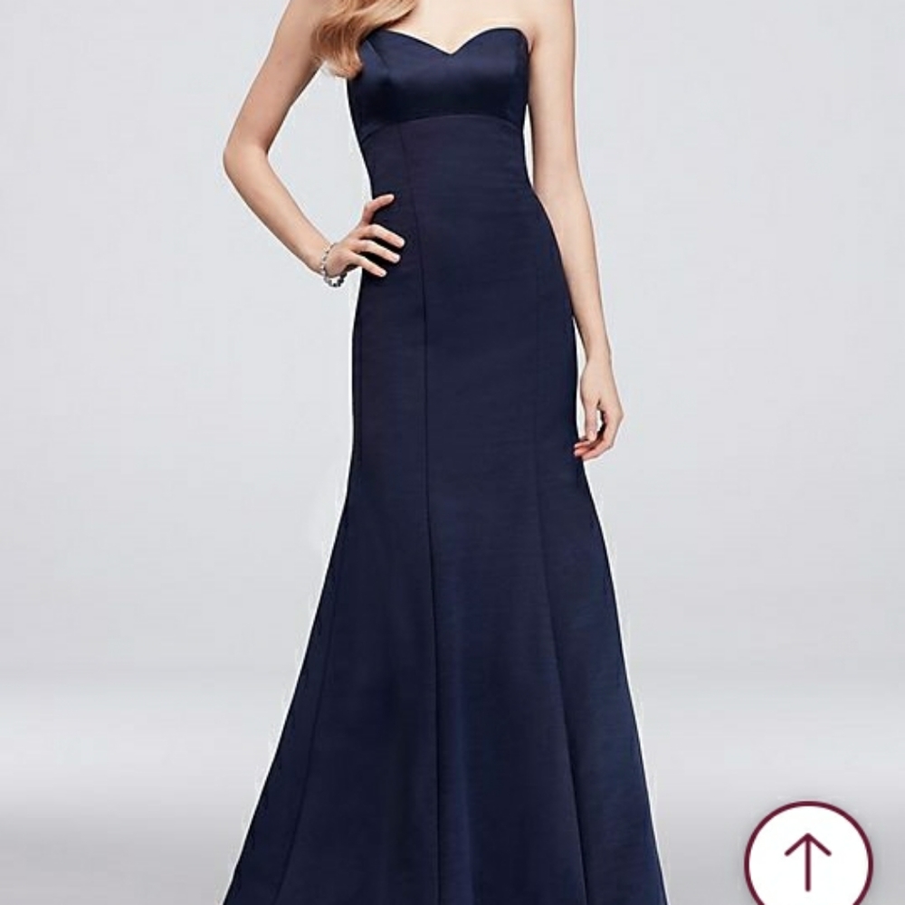 Oleg Cassini Midnight Blue Strapless Wedding Dress